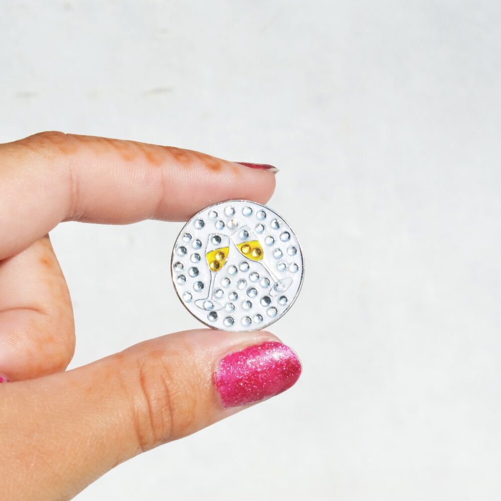 Handmade Celebration Champagne Pin Accessory - Picture 2 of 4